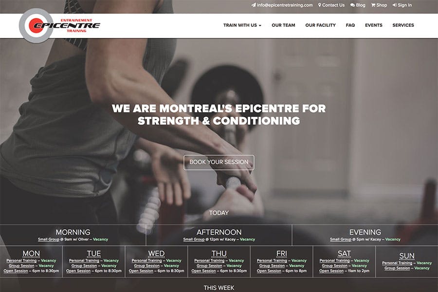Epicentre Training Website Design