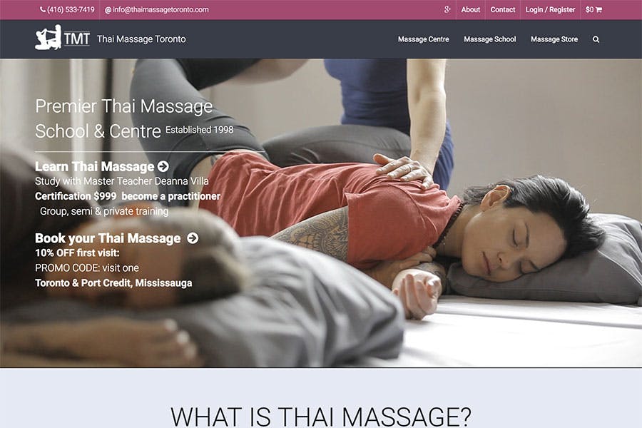 Thai Massage Toronto Website Design
